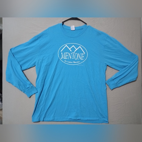 Mentone Alabama Long Sleeve T Shirt Tee Sz XL Blue Lookout Mountain Casual - Picture 1 of 7